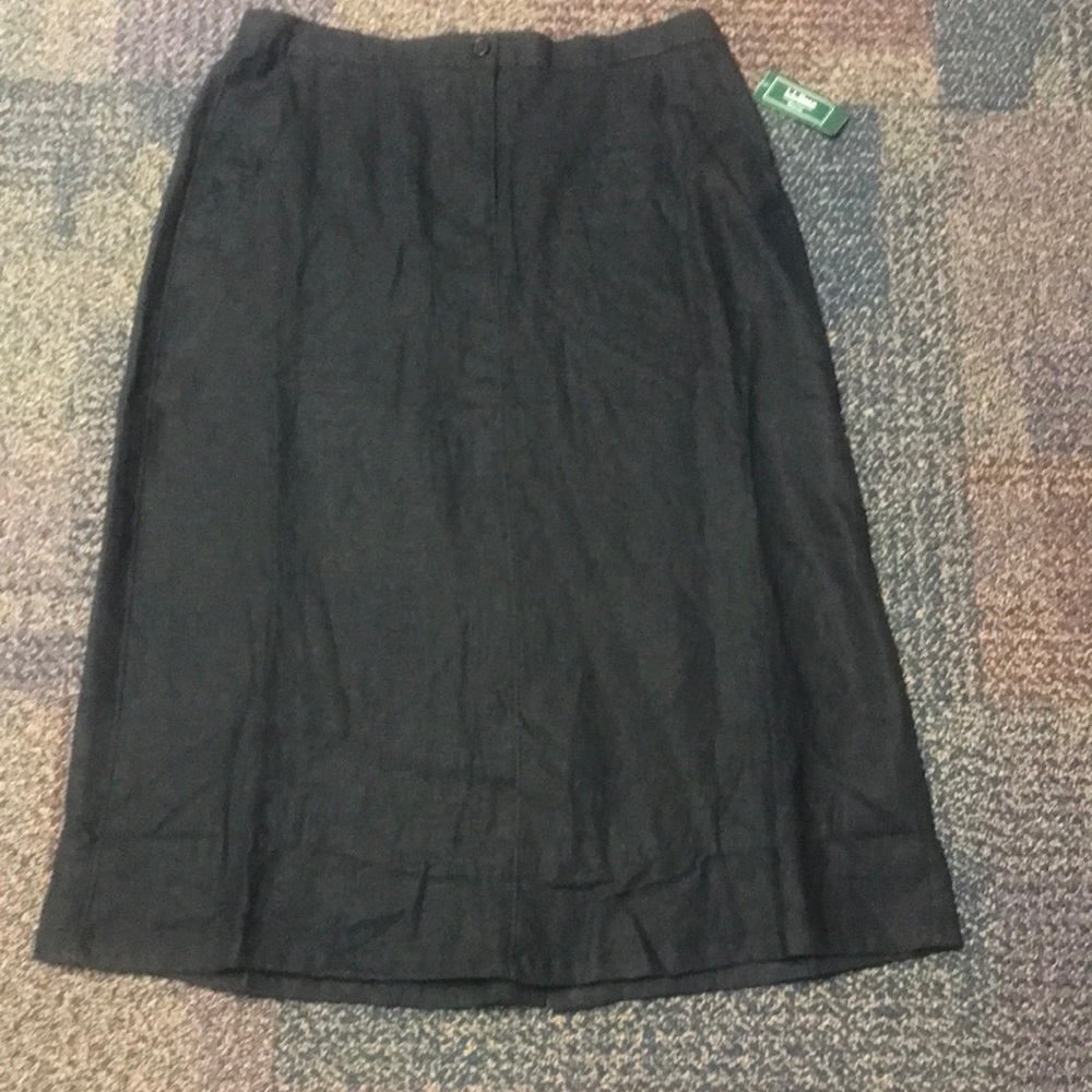 L.L. Bean Classic Fit Black Linen Skirt - Size 10 NWT